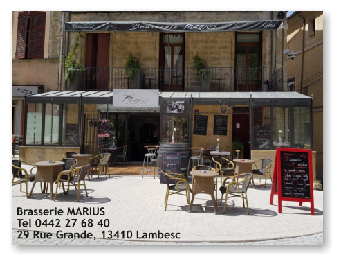 Brasserie MARIUS Tel 0442 27 68 40 29 Rue Grande, 13410 Lambesc